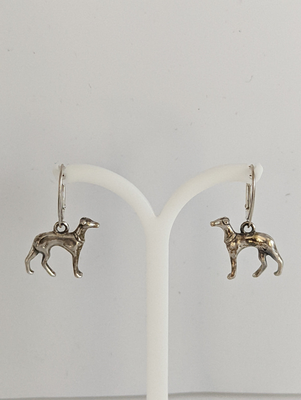 Silver Steed Dropped Greyhound Earrings