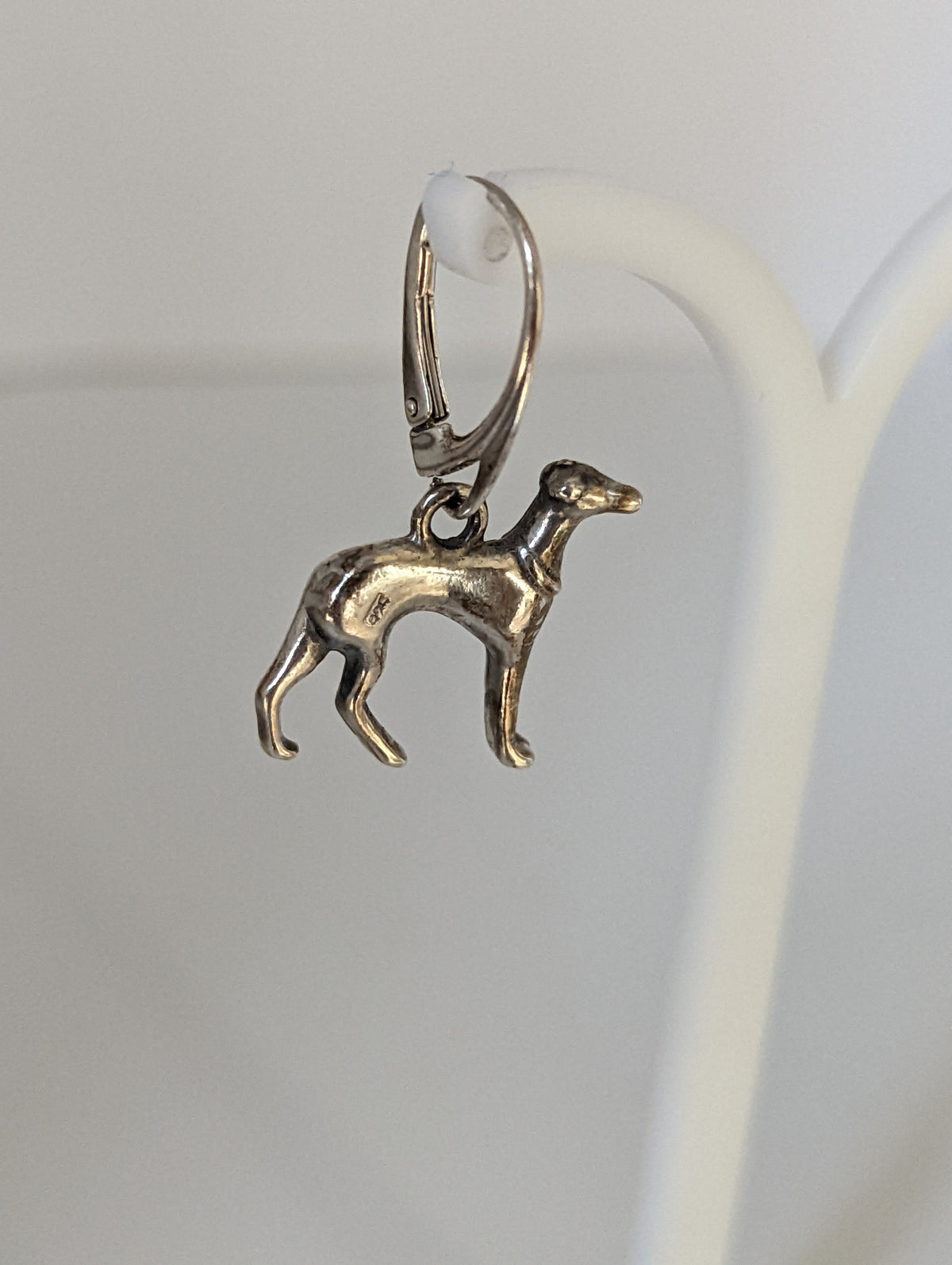 Silver Steed Dropped Greyhound Earrings