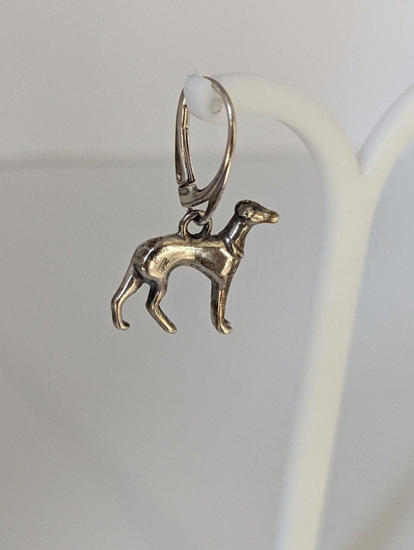 Silver Steed Dropped Greyhound Earrings