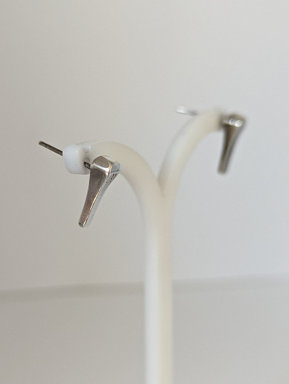 Silver Steed Short Hoof Nail Stud Earrings