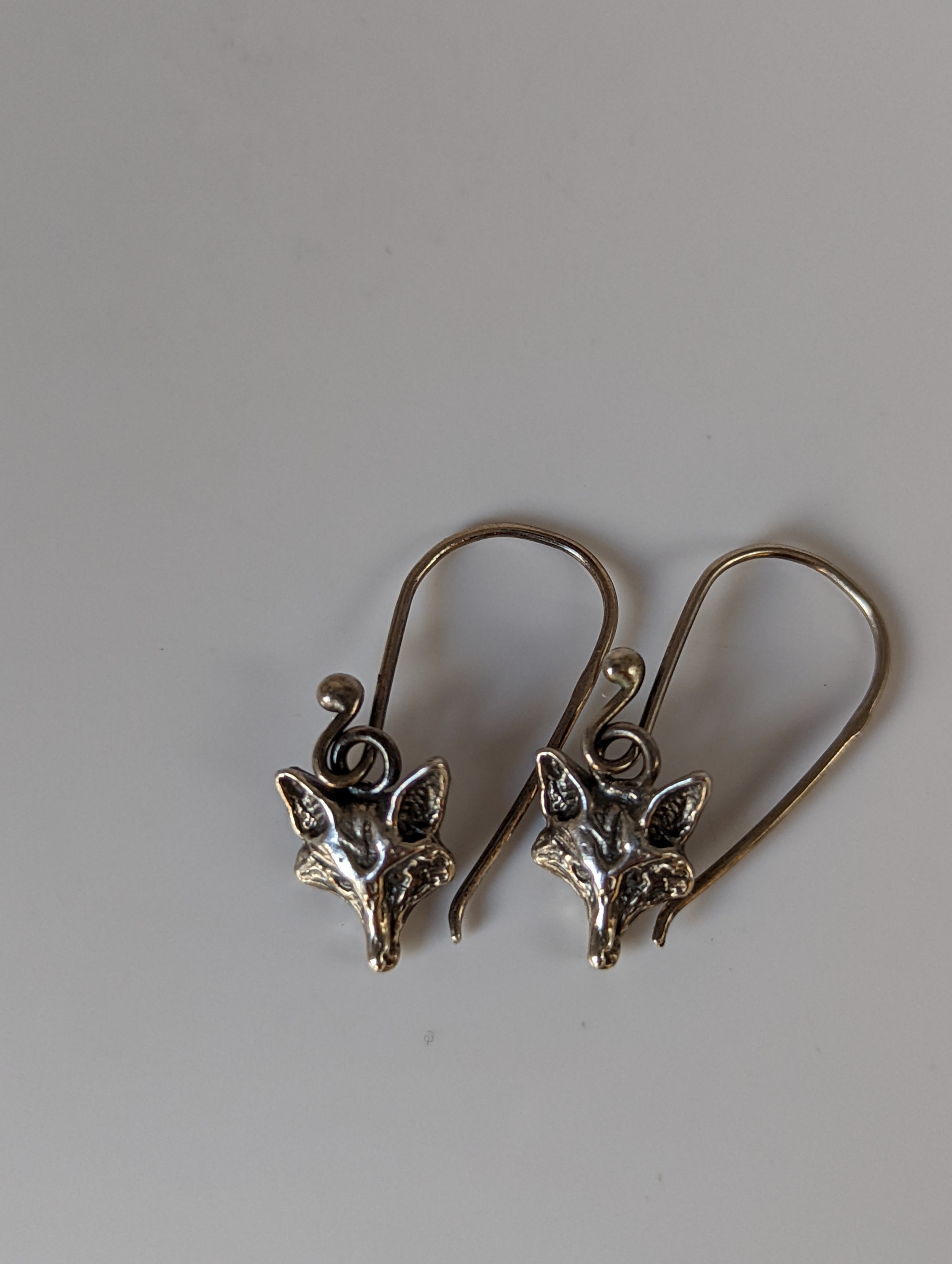 Silver Steed Fox Long Dropped Earrings