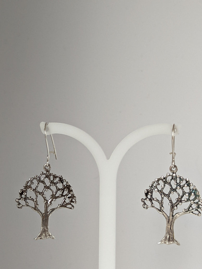 Silver Steed Fruit Tree Dangling Earrings