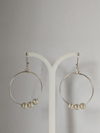 Silver Steed Loop with Buds Dangling Earrings