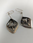 Silver Steed Frog on a Leaf Dangling Earrings