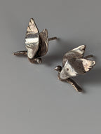 Silver Steed Bird Stud Earrings