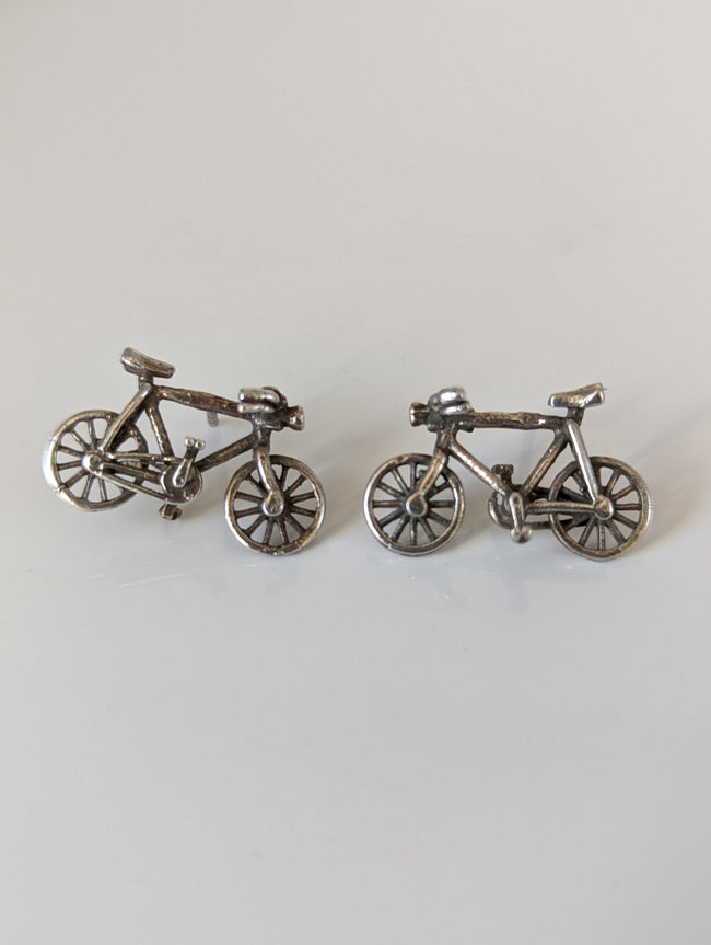 Silver Steed Bicycles Stud Earrings