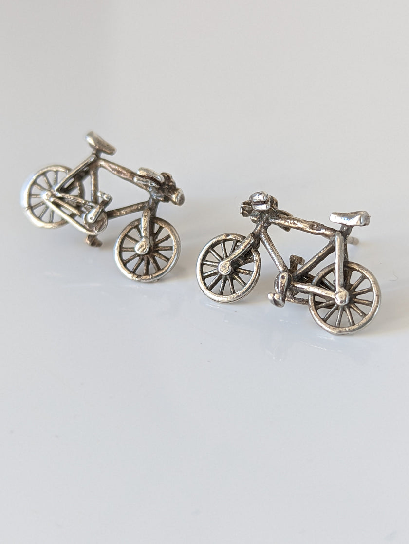 Silver Steed Bicycles Stud Earrings