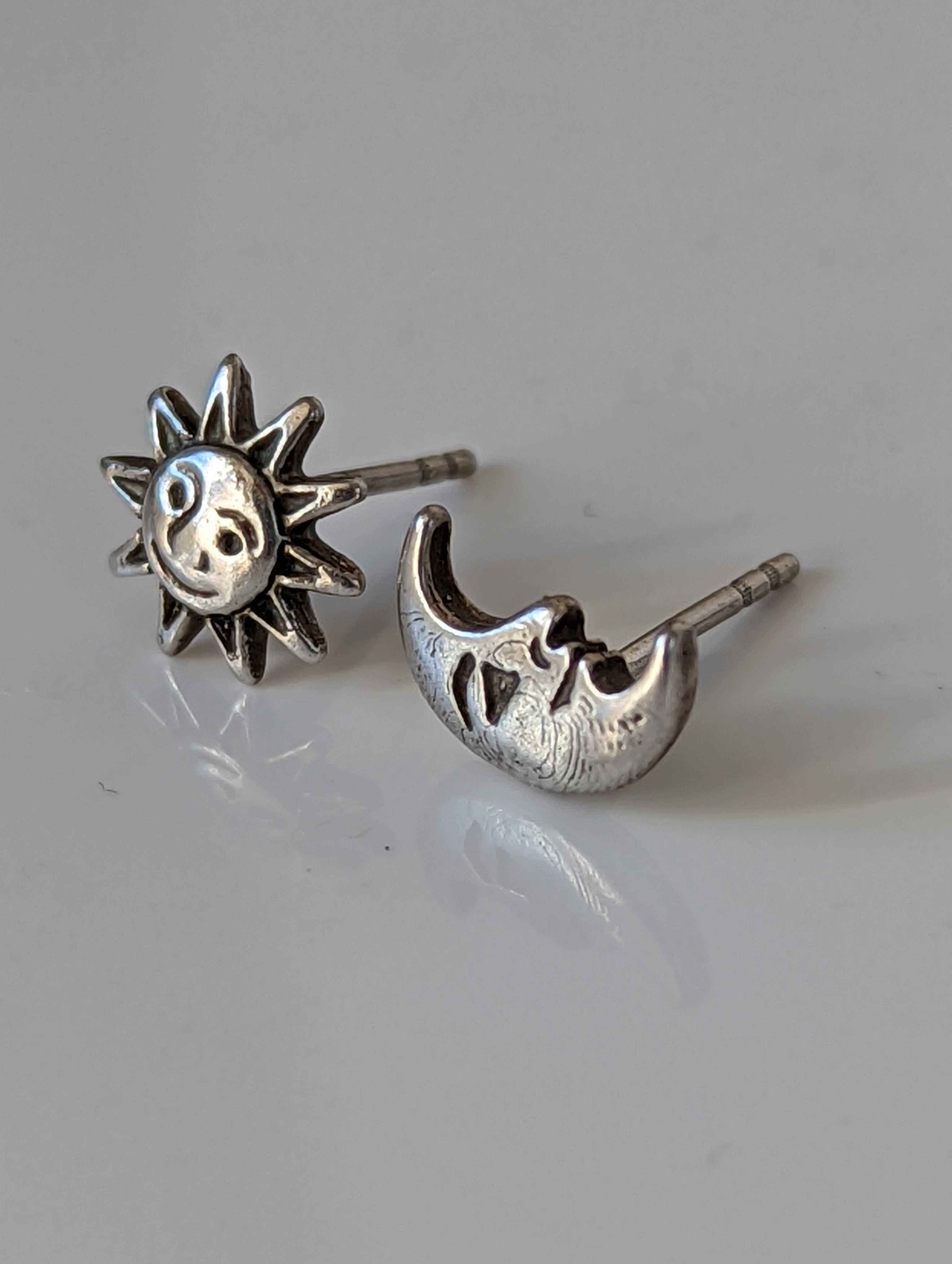 Silver Steed Day & Night Stud Earrings
