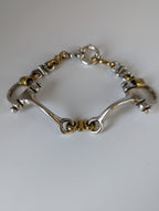 Silver Steed Large Two Tone Silver French Link Snaffle Bracelet