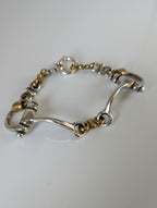 Silver Steed Large Two Tone Silver French Link Snaffle Bracelet
