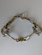 Silver Steed Large Two Tone Silver French Link Snaffle Bracelet