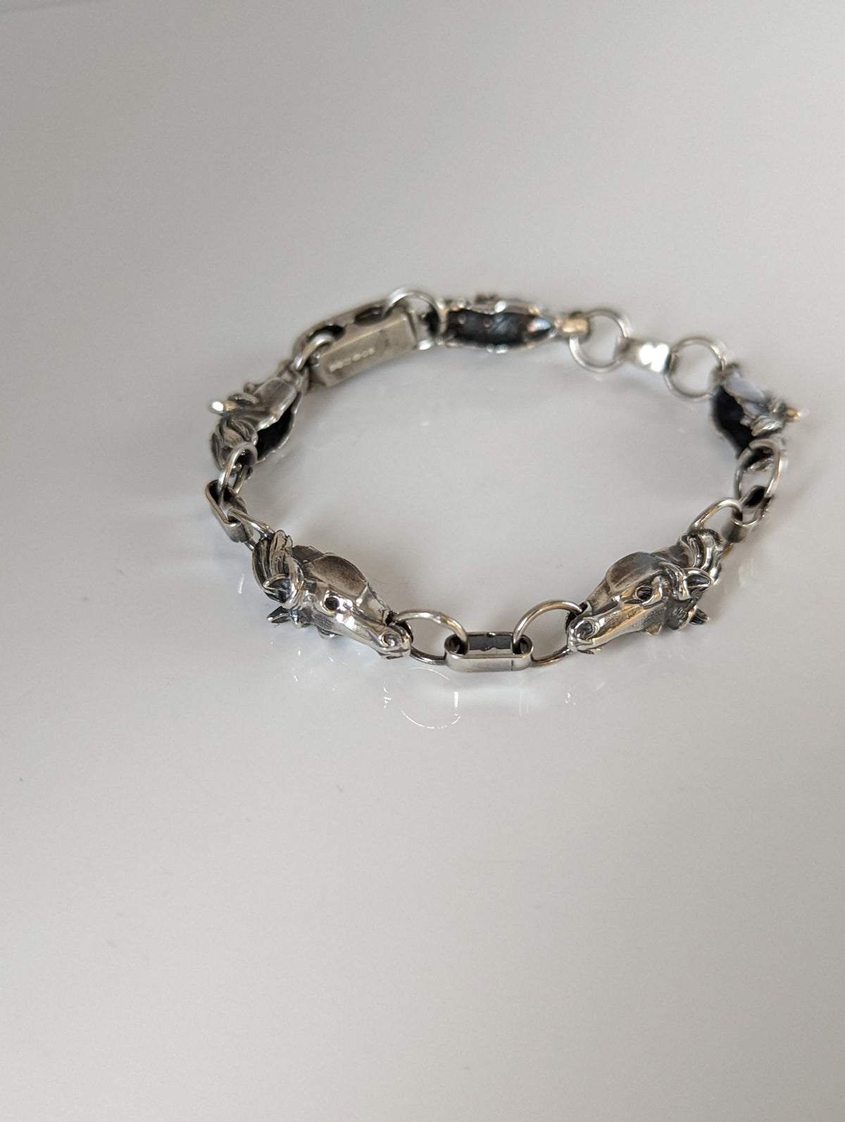 Silver Steed 3D Horse Head Bracelet