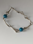 Silver Steed Snaffle Bracelet with Turquoise Beads Bracelet