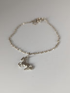 Silver Steed Horse on a Chain Delicate Bracelet
