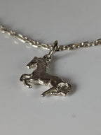 Silver Steed Horse on a Chain Delicate Bracelet