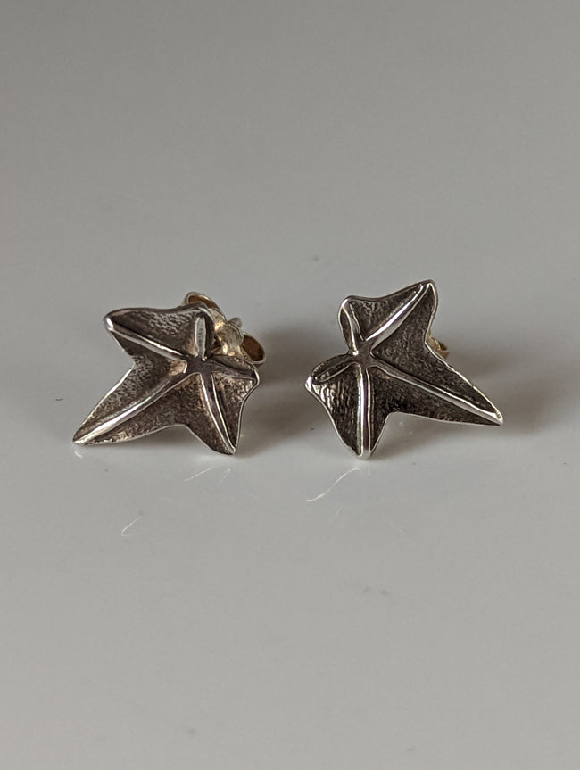 Silver Steed Sweetgum Leaf Stud Earrings
