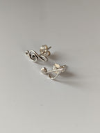 Silver Steed Celf & Note Stud Earrings