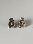 Silver Steed Alarm Clock Stud Earrings