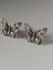 Silver Steed Large Butterfly Stud Earrings