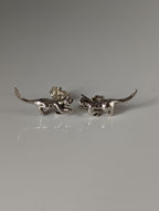 Silver Steed Playful Cat Stud Earrings