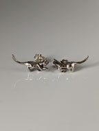 Silver Steed Playful Cat Stud Earrings