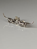 Silver Steed Playful Cat Stud Earrings
