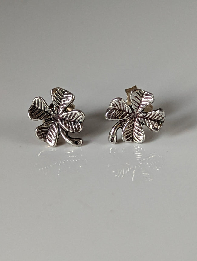 Silver Steed Clover Stud Earrings