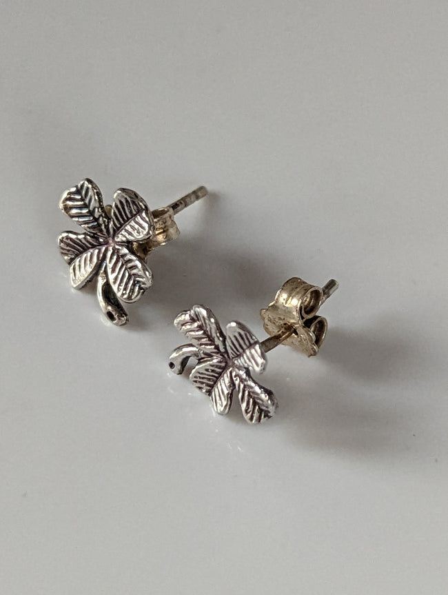 Silver Steed Clover Stud Earrings