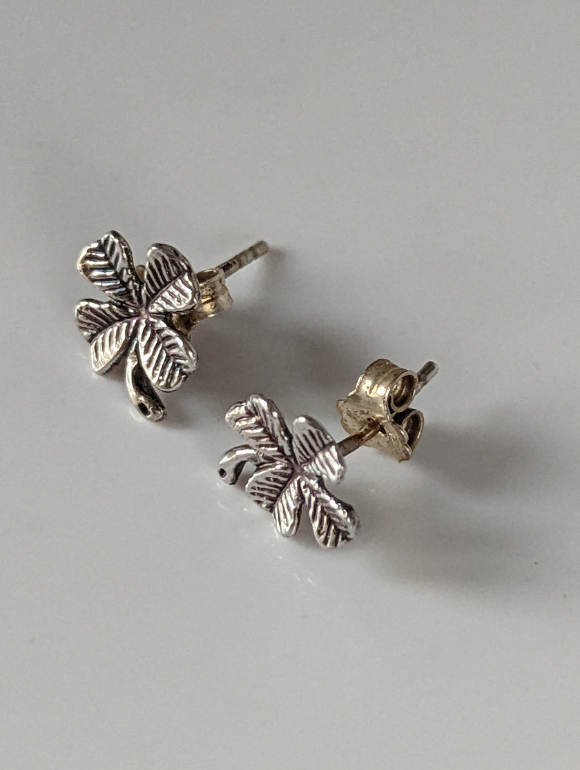 Silver Steed Clover Stud Earrings