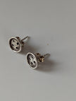 Silver Steed Button Stud Earrings
