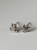 Silver Steed Spotted Frog Stud Earrings