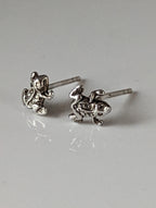 Silver Steed Spotted Frog Stud Earrings