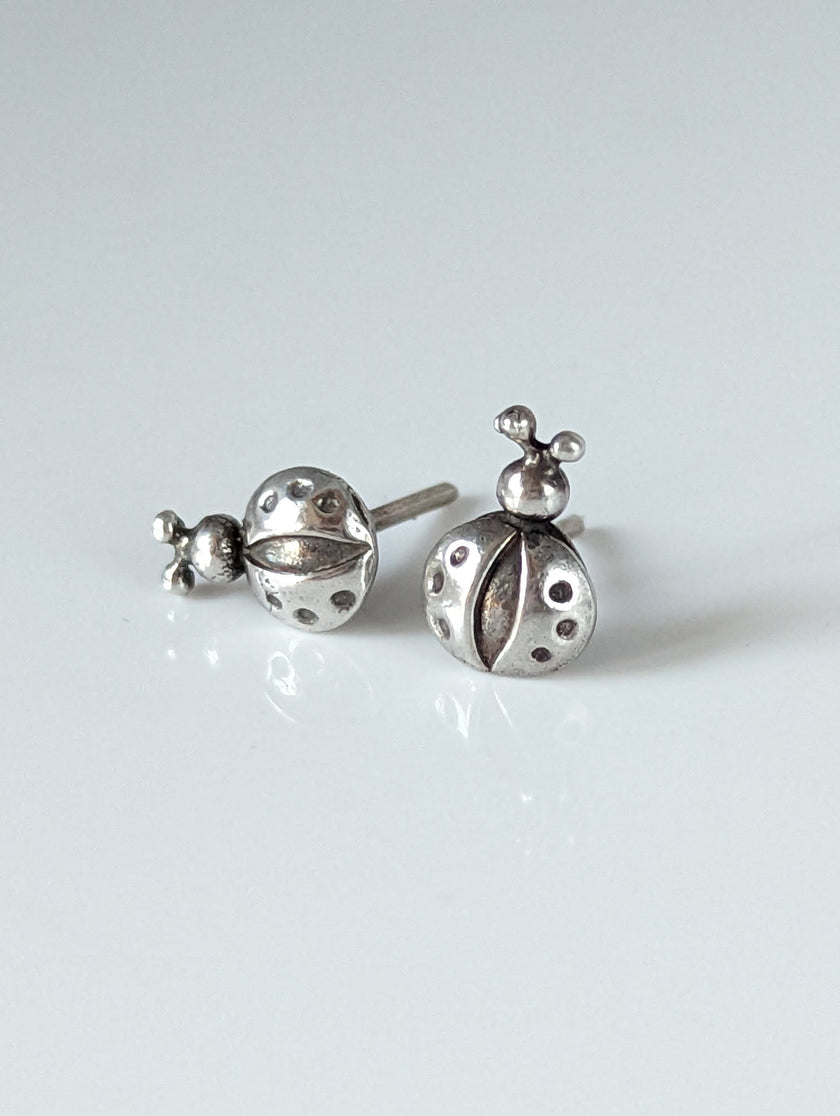 Silver Steed Spotted Ladybird Stud Earrings