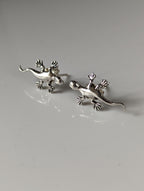 Silver Steed Gecko Stud Earrings