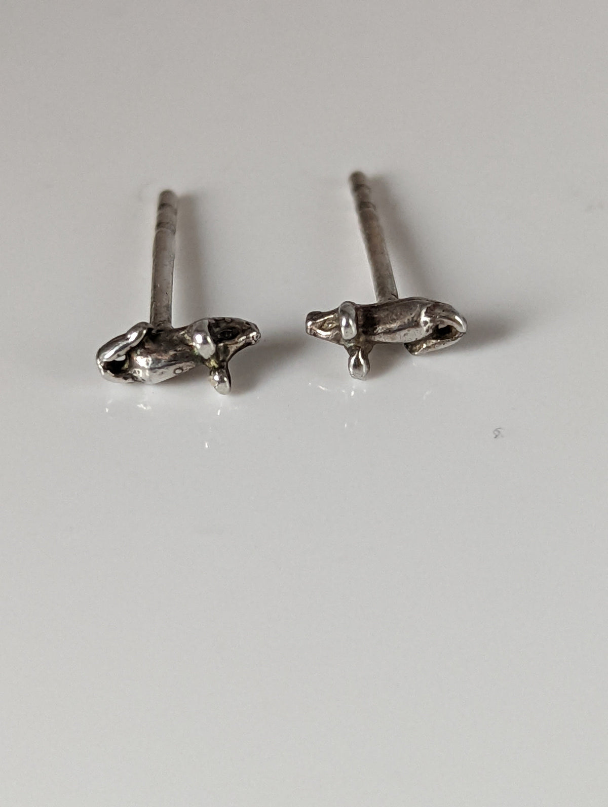 Silver Steed Mouse Stud Earrings