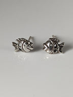Silver Steed Fish Stud Earrings