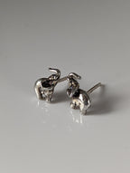Silver Steed Elephant Stud Earrings