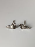 Silver Steed Feet Stud Earrings