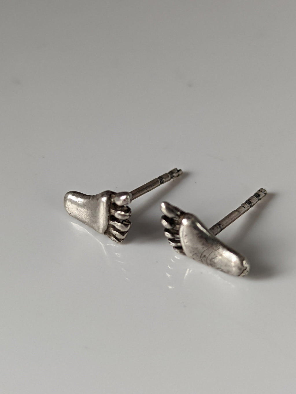 Silver Steed Feet Stud Earrings