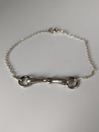 Silver Steed Snaffle on a Chain Delicate Bracelet