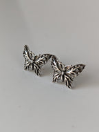 Silver Steed Butterfly Stud Earrings