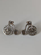 Silver Steed Penny Farthing Bike Stud Earrings