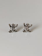Silver Steed Leap Frog Stud Earrings