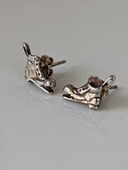 Silver Steed Broken Boot Stud Earrings