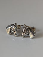 Silver Steed Horse Head Stud Earrings