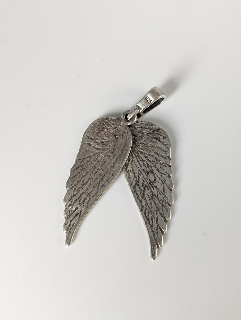 Silver Steed Angel Wings Silver Pendant