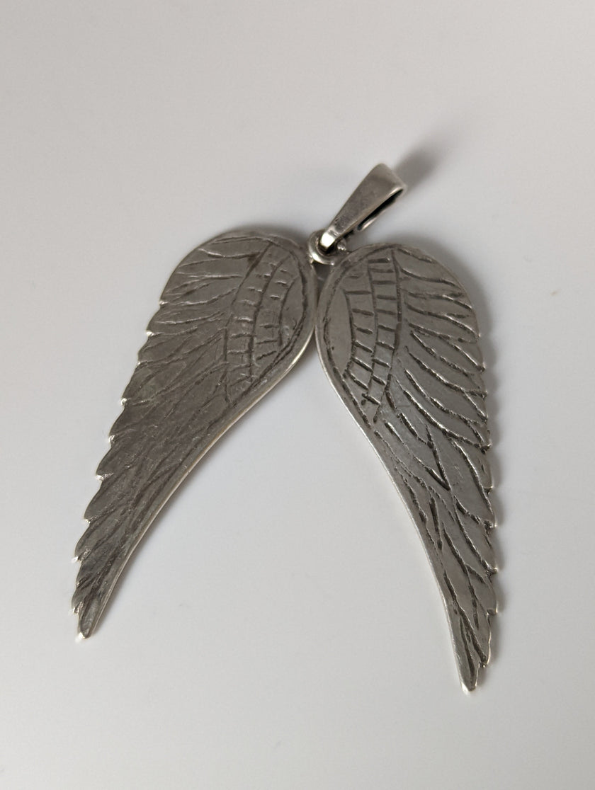 Silver Steed Angel Wings Silver Pendant