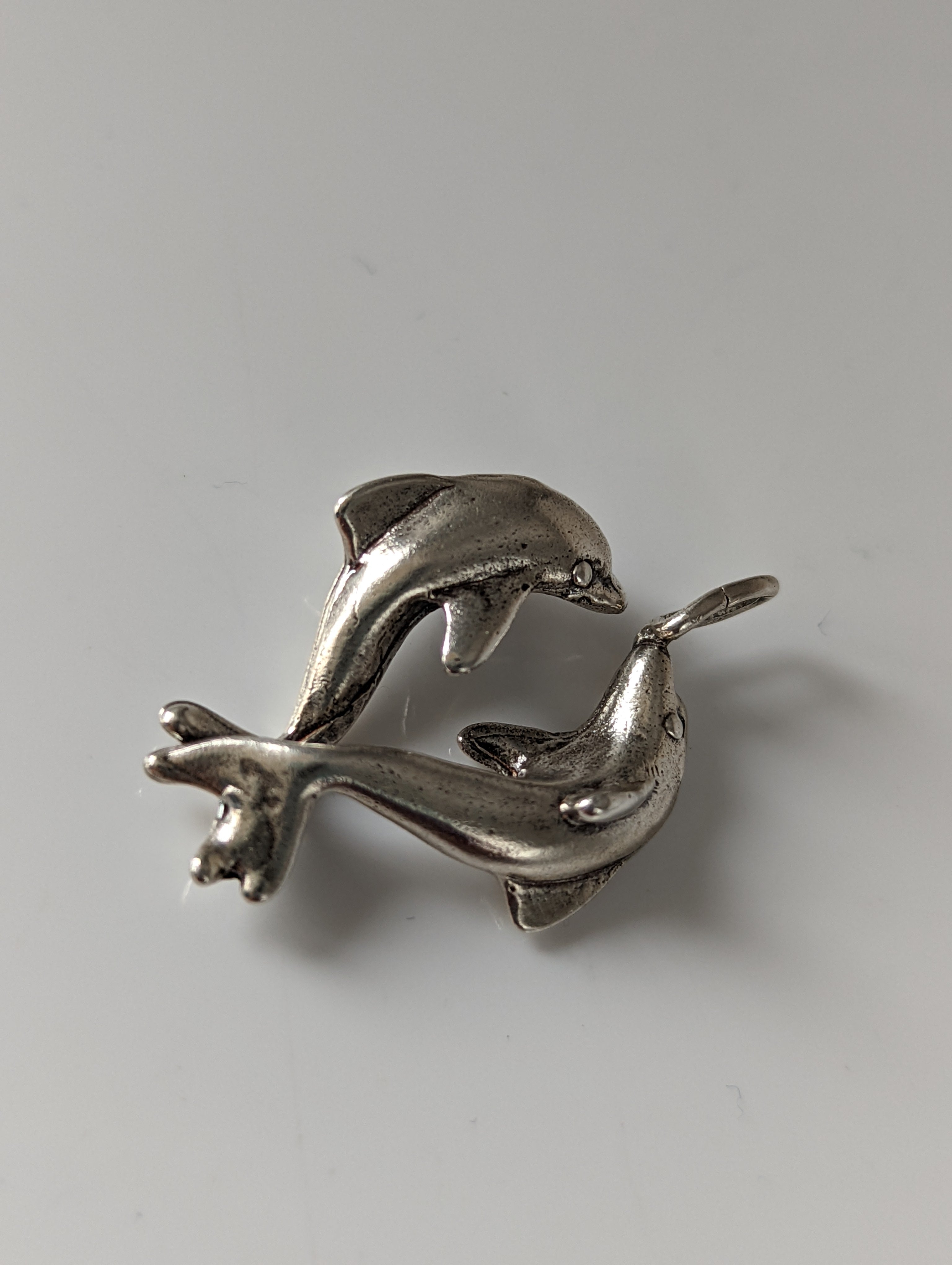 Silver Steed Dancing Dolphins Silver Pendant
