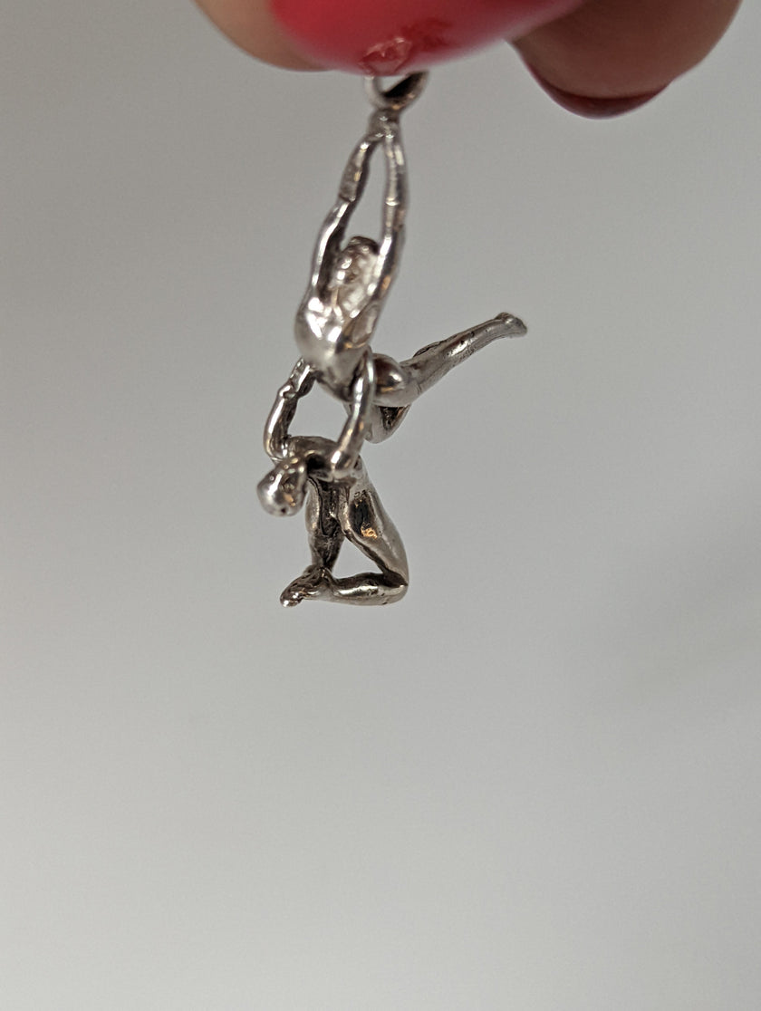 Silver Steed Acrobats Silver Pendant