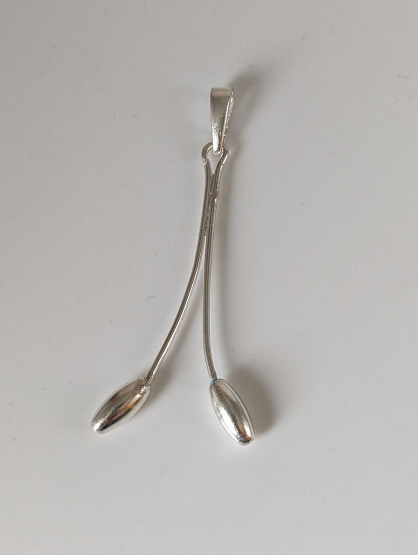 Silver Steed Hanging Stem Silver Pendant